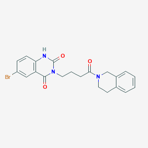 molecular formula C21H20BrN3O3 B2905864 6-bromo-3-(4-(3,4-dihydroisoquinolin-2(1H)-yl)-4-oxobutyl)quinazoline-2,4(1H,3H)-dione CAS No. 958614-22-7