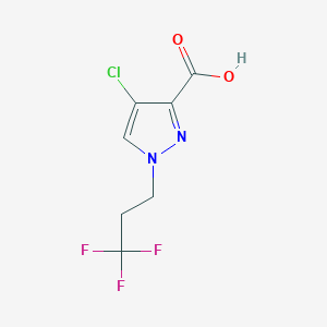 molecular formula C7H6ClF3N2O2 B2905875 4-chloro-1-(3,3,3-trifluoropropyl)-1H-pyrazole-3-carboxylic acid CAS No. 1855943-11-1