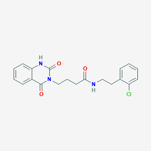 molecular formula C20H20ClN3O3 B2905884 N-[2-(2-氯苯基)乙基]-4-(2,4-二氧代-1H-喹唑林-3-基)丁酰胺 CAS No. 896373-48-1