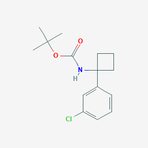 molecular formula C15H20ClNO2 B2905885 Tert-butyl (1-(3-chlorophenyl)cyclobutyl)carbamate CAS No. 1332765-77-1
