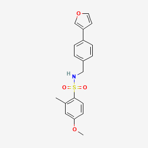 molecular formula C19H19NO4S B2905889 N-(4-(furan-3-yl)benzyl)-4-methoxy-2-methylbenzenesulfonamide CAS No. 2034456-44-3