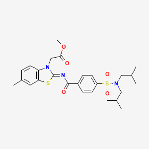 (Z)-methyl 2-(2-((4-(N,N-diisobutylsulfamoyl)benzoyl)imino)-6-methylbenzo[d]thiazol-3(2H)-yl)acetate