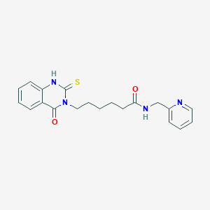 molecular formula C20H22N4O2S B2905894 6-(4-oxo-2-sulfanylidene-1H-quinazolin-3-yl)-N-(pyridin-2-ylmethyl)hexanamide CAS No. 422275-43-2