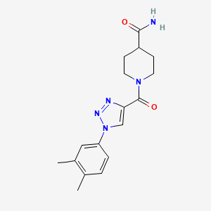 molecular formula C17H21N5O2 B2905896 1-{[1-(3,4-dimethylphenyl)-1H-1,2,3-triazol-4-yl]carbonyl}piperidine-4-carboxamide CAS No. 1326930-50-0