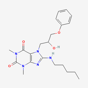 molecular formula C21H29N5O4 B2905906 7-(2-hydroxy-3-phenoxypropyl)-1,3-dimethyl-8-(pentylamino)-1H-purine-2,6(3H,7H)-dione CAS No. 941965-41-9