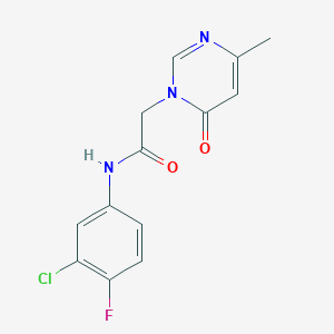 N-(3-chloro-4-fluorophenyl)-2-(4-methyl-6-oxopyrimidin-1(6H)-yl)acetamide