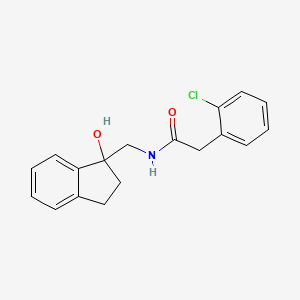molecular formula C18H18ClNO2 B2905913 2-(2-chlorophenyl)-N-((1-hydroxy-2,3-dihydro-1H-inden-1-yl)methyl)acetamide CAS No. 1396847-50-9