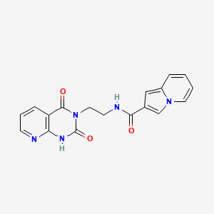 N-(2-(2,4-dioxo-1,2-dihydropyrido[2,3-d]pyrimidin-3(4H)-yl)ethyl)indolizine-2-carboxamide