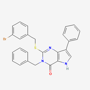 molecular formula C26H20BrN3OS B2905917 3-benzyl-2-((3-bromobenzyl)thio)-7-phenyl-3H-pyrrolo[3,2-d]pyrimidin-4(5H)-one CAS No. 2034490-52-1