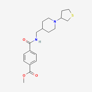 molecular formula C19H26N2O3S B2905925 Methyl 4-(((1-(tetrahydrothiophen-3-yl)piperidin-4-yl)methyl)carbamoyl)benzoate CAS No. 2034241-20-6