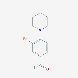 molecular formula C12H14BrNO B2905928 3-Bromo-4-(piperidin-1-yl)benzaldehyde CAS No. 946749-04-8