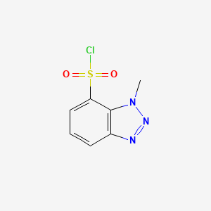 molecular formula C7H6ClN3O2S B2905930 1-methyl-1H-1,2,3-benzotriazole-7-sulfonyl chloride CAS No. 114322-16-6