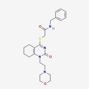 N-benzyl-2-((1-(2-morpholinoethyl)-2-oxo-1,2,5,6,7,8-hexahydroquinazolin-4-yl)thio)acetamide