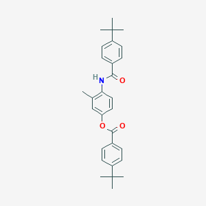 molecular formula C29H33NO3 B290594 4-[(4-Tert-butylbenzoyl)amino]-3-methylphenyl 4-tert-butylbenzoate 