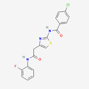 4-chloro-N-(4-(2-((2-fluorophenyl)amino)-2-oxoethyl)thiazol-2-yl)benzamide