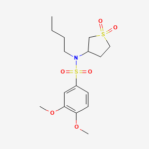 molecular formula C16H25NO6S2 B2905949 N-butyl-N-(1,1-dioxo-1lambda6-thiolan-3-yl)-3,4-dimethoxybenzene-1-sulfonamide CAS No. 874788-08-6