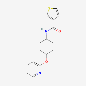 molecular formula C16H18N2O2S B2905950 N-((1r,4r)-4-(pyridin-2-yloxy)cyclohexyl)thiophene-3-carboxamide CAS No. 2034246-67-6