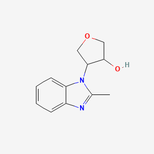molecular formula C12H14N2O2 B2905954 4-(2-methyl-1H-1,3-benzodiazol-1-yl)oxolan-3-ol CAS No. 1881014-17-0