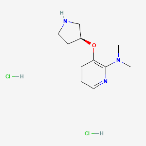 molecular formula C11H19Cl2N3O B2905955 N,N-dimethyl-3-[(3S)-pyrrolidin-3-yloxy]pyridin-2-amine dihydrochloride CAS No. 2155840-12-1