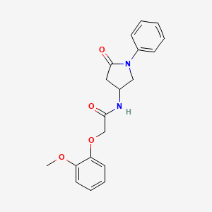 molecular formula C19H20N2O4 B2905957 2-(2-methoxyphenoxy)-N-(5-oxo-1-phenylpyrrolidin-3-yl)acetamide CAS No. 905674-92-2