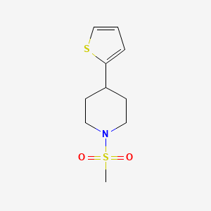 molecular formula C10H15NO2S2 B2905959 1-(Methylsulfonyl)-4-(thiophen-2-yl)piperidine CAS No. 1396851-05-0