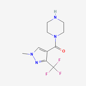 molecular formula C10H13F3N4O B2905960 [1-Methyl-3-(trifluoromethyl)pyrazol-4-yl]-piperazin-1-ylmethanone CAS No. 1589251-30-8