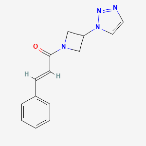 molecular formula C14H14N4O B2905964 (E)-1-(3-(1H-1,2,3-triazol-1-yl)azetidin-1-yl)-3-phenylprop-2-en-1-one CAS No. 2035008-00-3