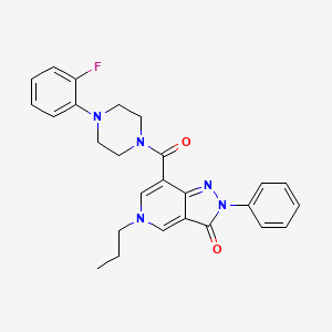 molecular formula C26H26FN5O2 B2905967 7-(4-(2-fluorophenyl)piperazine-1-carbonyl)-2-phenyl-5-propyl-2H-pyrazolo[4,3-c]pyridin-3(5H)-one CAS No. 923107-28-2
