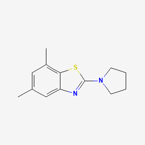 molecular formula C13H16N2S B2905969 5,7-Dimethyl-2-(pyrrolidin-1-yl)benzo[d]thiazole CAS No. 863001-34-7