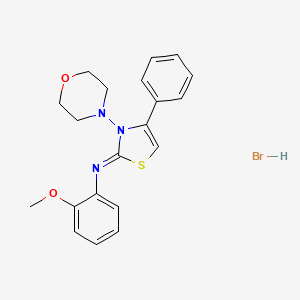molecular formula C20H22BrN3O2S B2905971 (Z)-2-methoxy-N-(3-morpholino-4-phenylthiazol-2(3H)-ylidene)aniline hydrobromide CAS No. 1180030-49-2