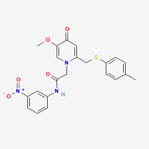 2-(5-methoxy-4-oxo-2-((p-tolylthio)methyl)pyridin-1(4H)-yl)-N-(3-nitrophenyl)acetamide