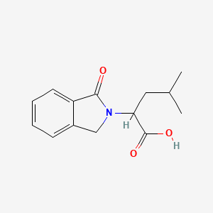molecular formula C14H17NO3 B2905981 4-methyl-2-(1-oxo-1,3-dihydro-2H-isoindol-2-yl)pentanoic acid CAS No. 298700-70-6