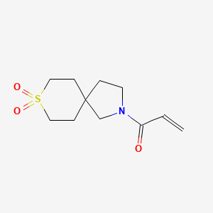 molecular formula C11H17NO3S B2905984 1-(8,8-Dioxo-8lambda6-thia-2-azaspiro[4.5]decan-2-yl)prop-2-en-1-one CAS No. 2361657-58-9