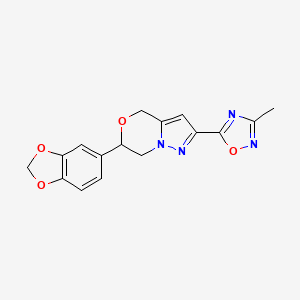 5-[6-(2H-1,3-benzodioxol-5-yl)-4H,6H,7H-pyrazolo[3,2-c][1,4]oxazin-2-yl]-3-methyl-1,2,4-oxadiazole