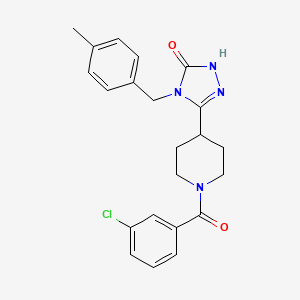 molecular formula C22H23ClN4O2 B2905998 5-[1-(3-chlorobenzoyl)piperidin-4-yl]-4-(4-methylbenzyl)-2,4-dihydro-3H-1,2,4-triazol-3-one CAS No. 1775410-14-4