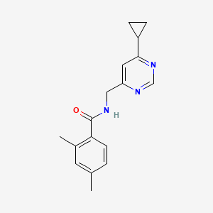 molecular formula C17H19N3O B2905999 N-((6-cyclopropylpyrimidin-4-yl)methyl)-2,4-dimethylbenzamide CAS No. 2195877-23-5