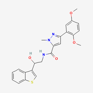 molecular formula C23H23N3O4S B2906000 N-(2-(benzo[b]thiophen-3-yl)-2-hydroxyethyl)-3-(2,5-dimethoxyphenyl)-1-methyl-1H-pyrazole-5-carboxamide CAS No. 2034346-34-2