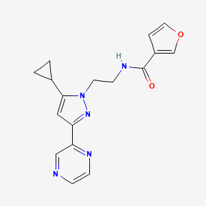 N-(2-(5-cyclopropyl-3-(pyrazin-2-yl)-1H-pyrazol-1-yl)ethyl)furan-3-carboxamide