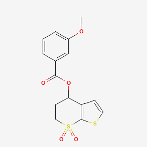 molecular formula C15H14O5S2 B2906014 (7,7-dioxo-5,6-dihydro-4H-thieno[2,3-b]thiopyran-4-yl) 3-methoxybenzoate CAS No. 343373-78-4