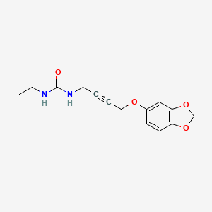 molecular formula C14H16N2O4 B2906017 1-(4-(Benzo[d][1,3]dioxol-5-yloxy)but-2-yn-1-yl)-3-ethylurea CAS No. 1448050-01-8