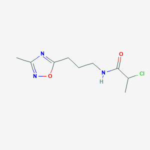 molecular formula C9H14ClN3O2 B2906018 2-Chloro-N-[3-(3-methyl-1,2,4-oxadiazol-5-yl)propyl]propanamide CAS No. 2411285-49-7
