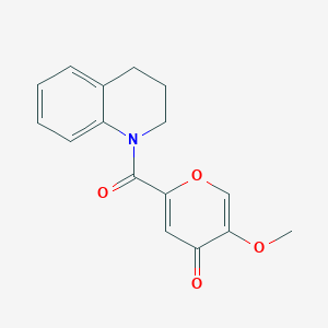 molecular formula C16H15NO4 B2906020 5-methoxy-2-(1,2,3,4-tetrahydroquinoline-1-carbonyl)-4H-pyran-4-one CAS No. 1040662-25-6