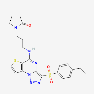 1-[3-({3-[(4-Ethylphenyl)sulfonyl]thieno[2,3-e][1,2,3]triazolo[1,5-a]pyrimidin-5-yl}amino)propyl]pyrrolidin-2-one