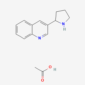 molecular formula C15H18N2O2 B2906025 3-(Pyrrolidin-2-yl)quinoline acetate CAS No. 1177337-86-8