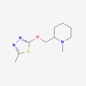 molecular formula C10H17N3OS B2906028 1-Methyl-2-{[(5-methyl-1,3,4-thiadiazol-2-yl)oxy]methyl}piperidine CAS No. 2175884-32-7