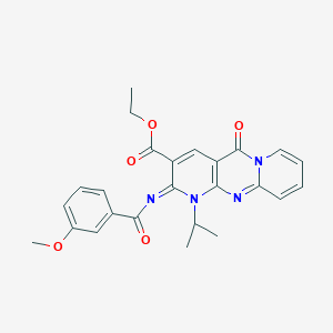 molecular formula C25H24N4O5 B2906033 (Z)-ethyl 1-isopropyl-2-((3-methoxybenzoyl)imino)-5-oxo-2,5-dihydro-1H-dipyrido[1,2-a:2',3'-d]pyrimidine-3-carboxylate CAS No. 534566-89-7
