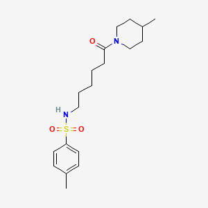 4-methyl-N-(6-(4-methylpiperidin-1-yl)-6-oxohexyl)benzenesulfonamide