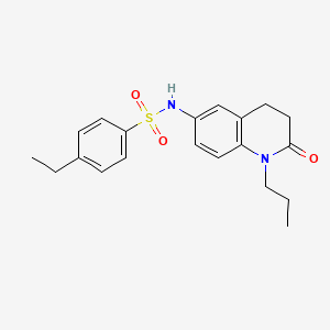 molecular formula C20H24N2O3S B2906035 4-ethyl-N~1~-(2-oxo-1-propyl-1,2,3,4-tetrahydro-6-quinolinyl)-1-benzenesulfonamide CAS No. 941954-57-0