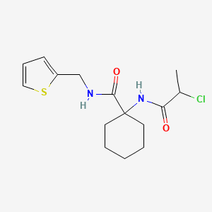 1-(2-Chloropropanoylamino)-N-(thiophen-2-ylmethyl)cyclohexane-1-carboxamide