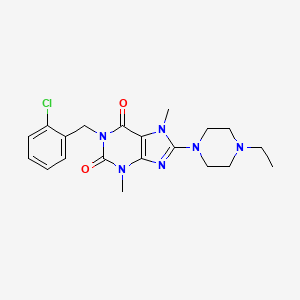 molecular formula C20H25ClN6O2 B2906038 1-(2-chlorobenzyl)-8-(4-ethylpiperazin-1-yl)-3,7-dimethyl-1H-purine-2,6(3H,7H)-dione CAS No. 923686-87-7